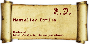 Mastaller Dorina névjegykártya